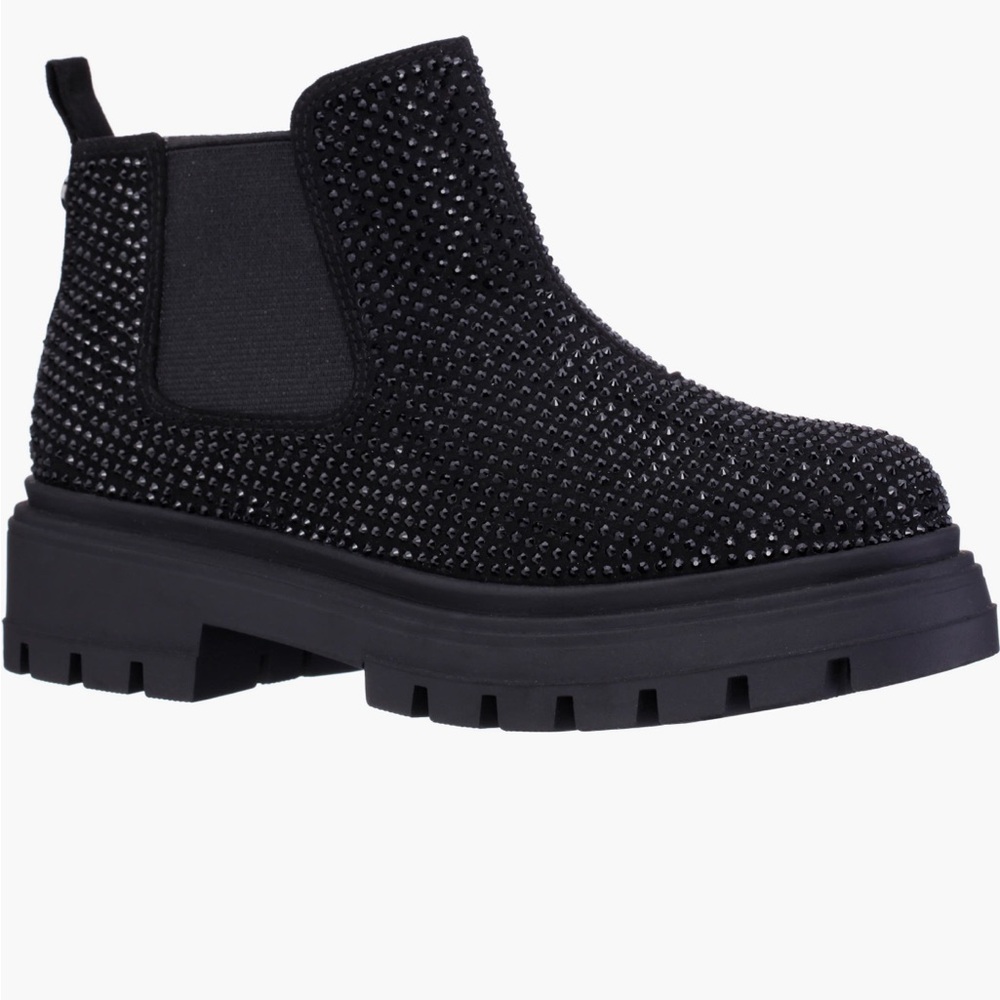 Nina Black Sparkle Baby & Walker Shoes